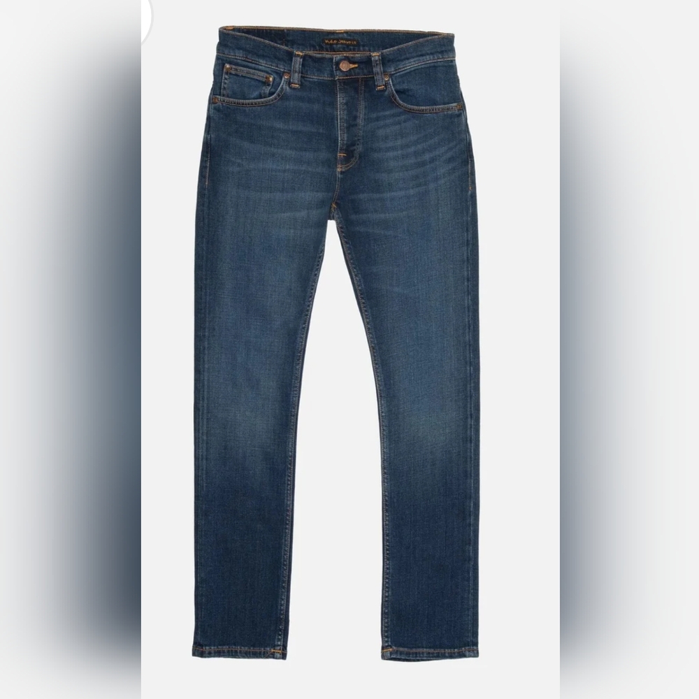 Nudie Jeans Blue Slim Denim with Vintage Fading